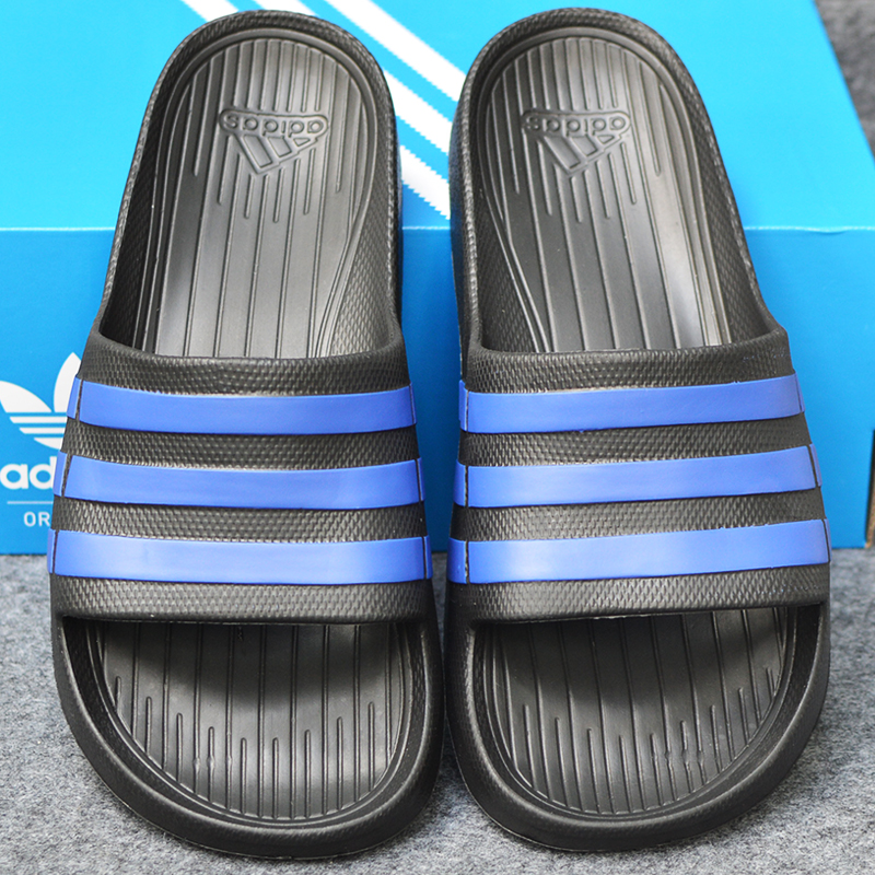 [HCM]Dép Thể Thao Adidas Nam Nữ Duramo màu đen sọc xanh dương