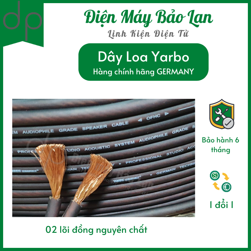 Dây loa yarbo, màu nâu hãng germany