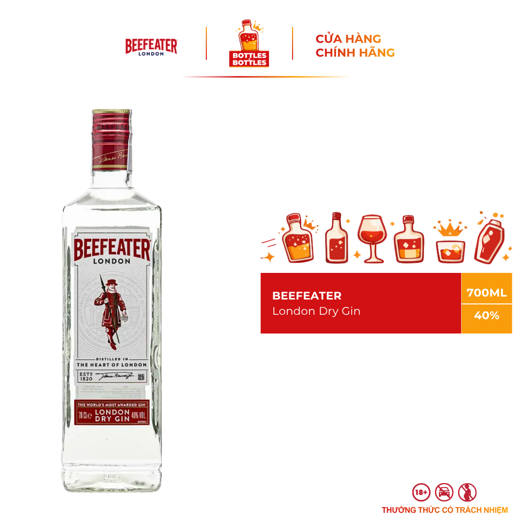 CHÍNH HÃNG - Rượu Beefeater London Dry Gin 700ml - 40%