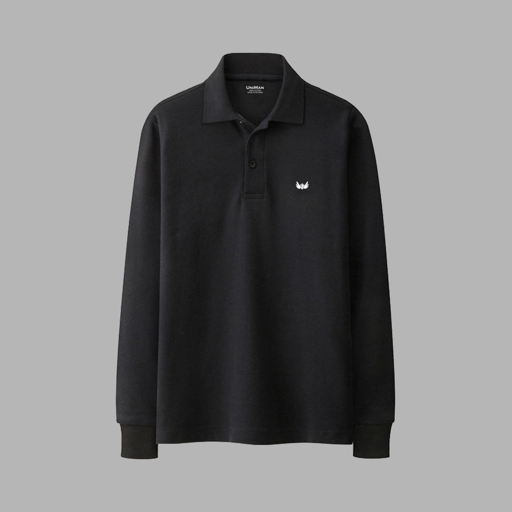 Áo Polo Nam Có Cổ Dài Tay, Logo Thêu Cao Cấp, Chất liệu Vải Cotton Cá Sấu 100% Thấm Hút Mồ Hôi, Co Giãn Đa Chiều