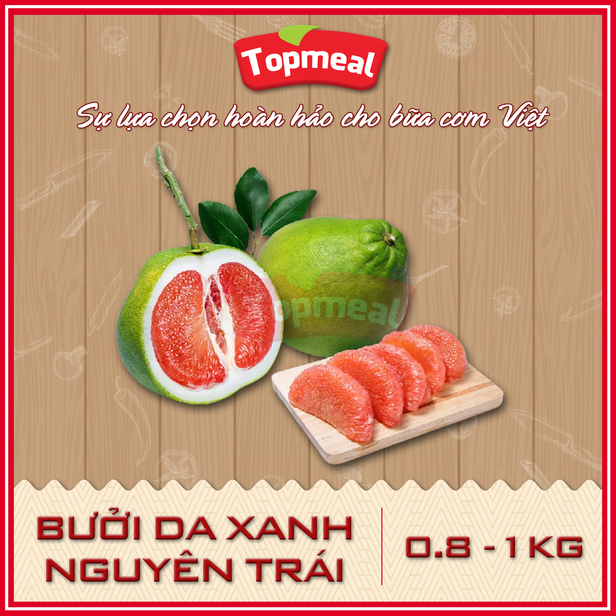 HCM - Bưởi da xanh  Bến Tre (0.8 - 1 kg) - [Giao nhanh TPHCM]