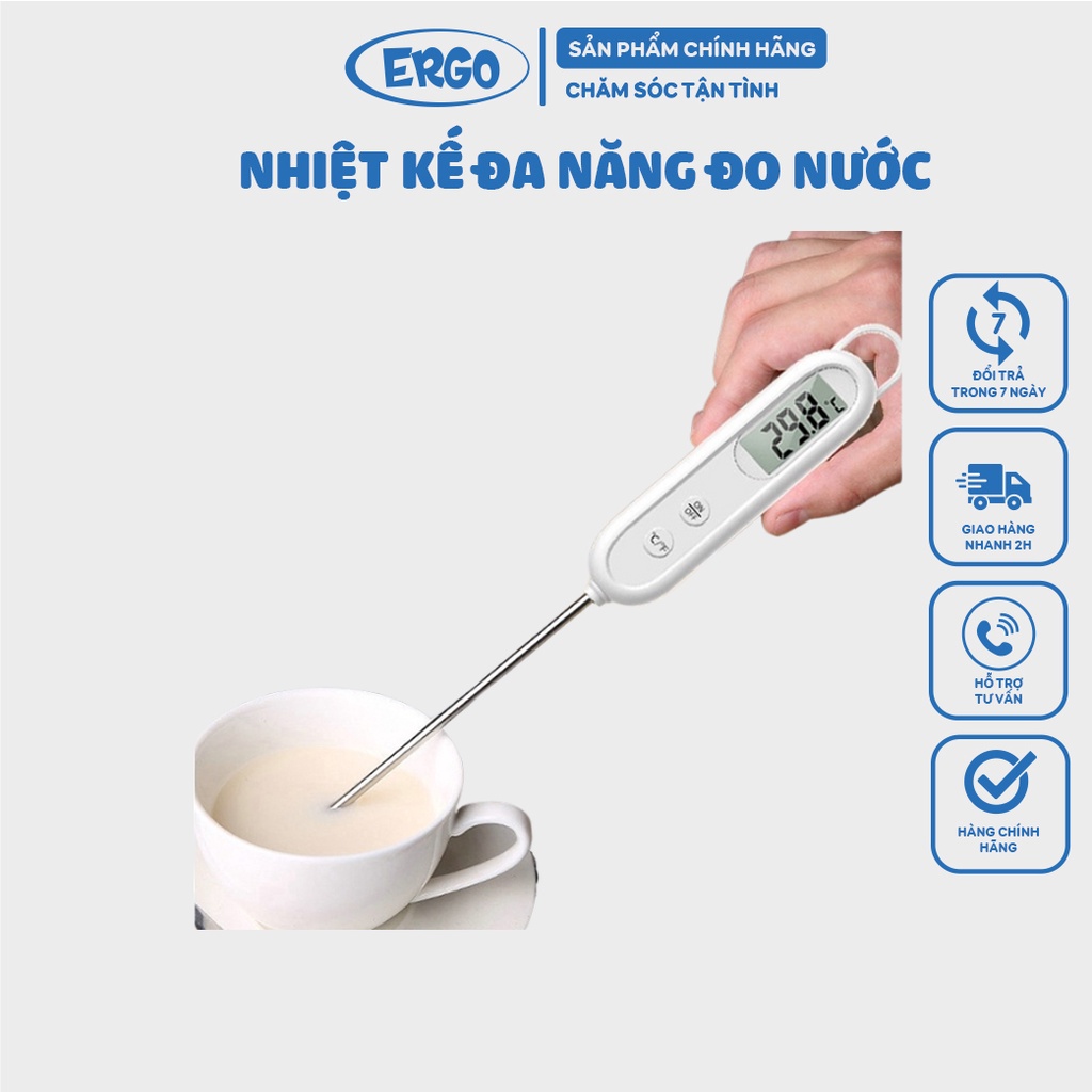 Nhiệt kế điện tử đa năng đo nước pha sữa, thực phẩm, nước tắm cho bé