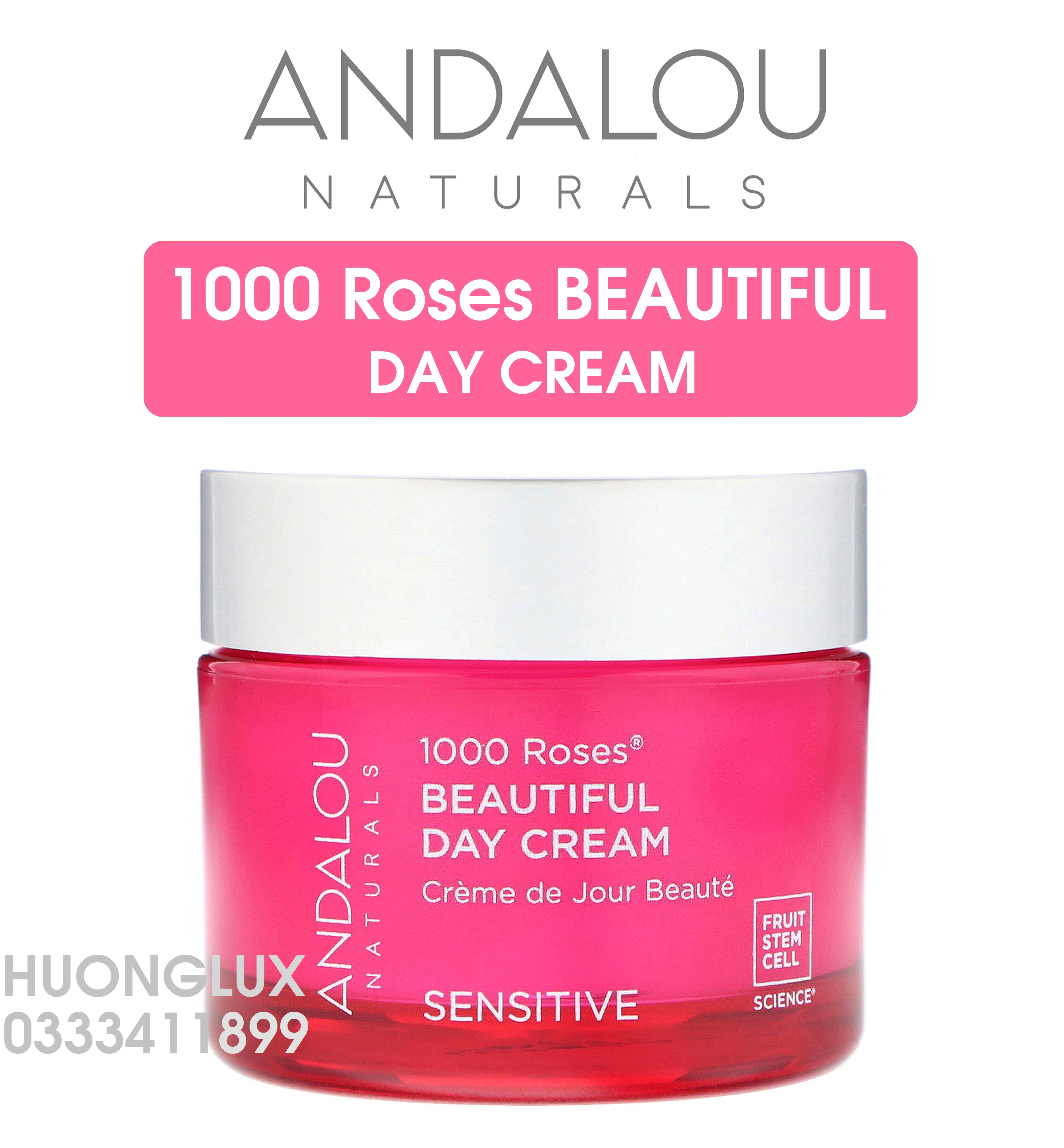 [HCM]Kem dưỡng ngày Andalou Naturals 1000 ROSES BEAUTIFUL Day Cream cho da siêu nhạy cảm