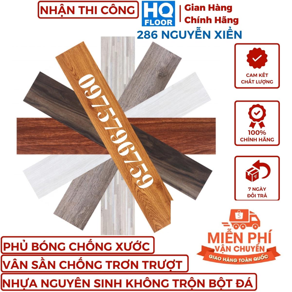 5 Tấm Sàn nhựa giả vân gỗ loại 1 có sẵn keo Vân sần, độ dày đủ 2mm