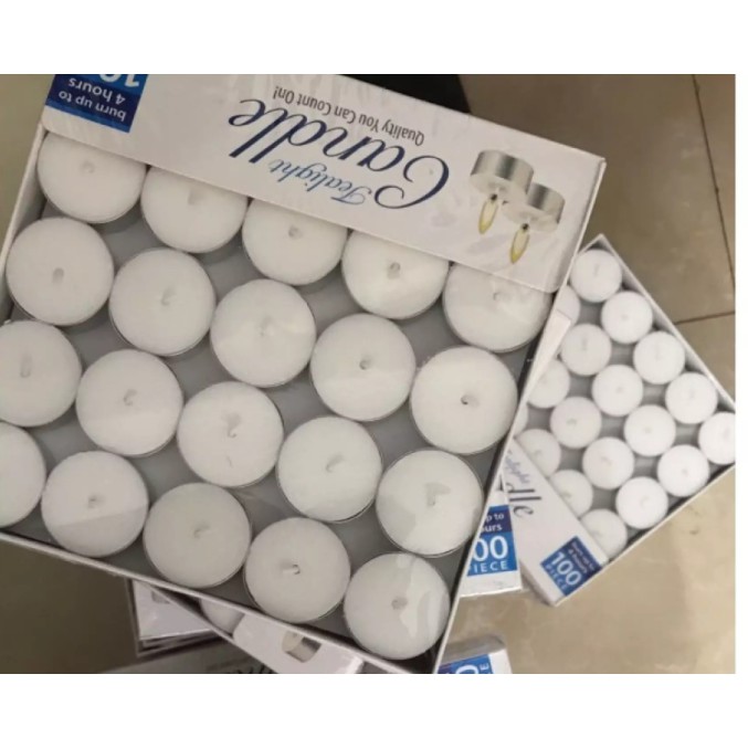 100 viên nến loại 1 - tealight cháy đủ 4 tiếng không khói, không mùi