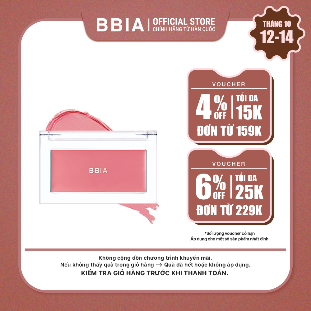 Má hồng kem mỏng nhẹ, bền màu BBIA Ready To Wear Downy Cheek 3.5g