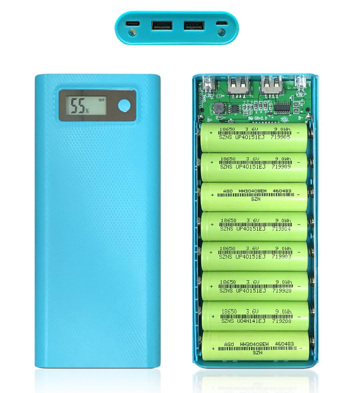 [HCM][Sỉ] - Khung sạc 8 pin 30.000mAh sử dụng pin 18650 (Mạch mới - Chưa pin)