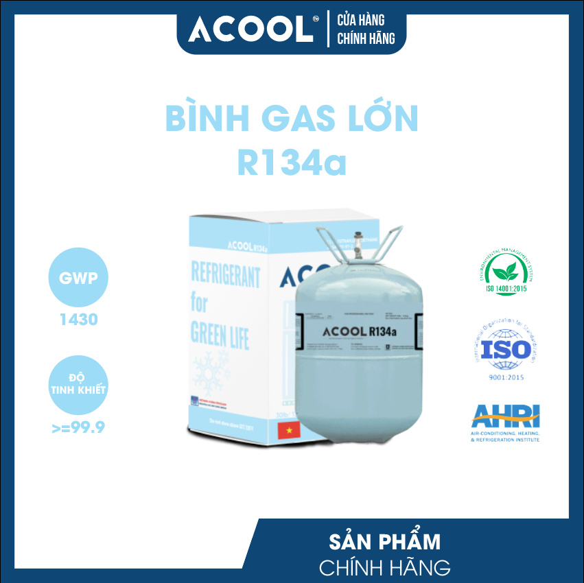 Gas lạnh acool r134a bình 13,6 kg -máy lạnh máy điều hòa