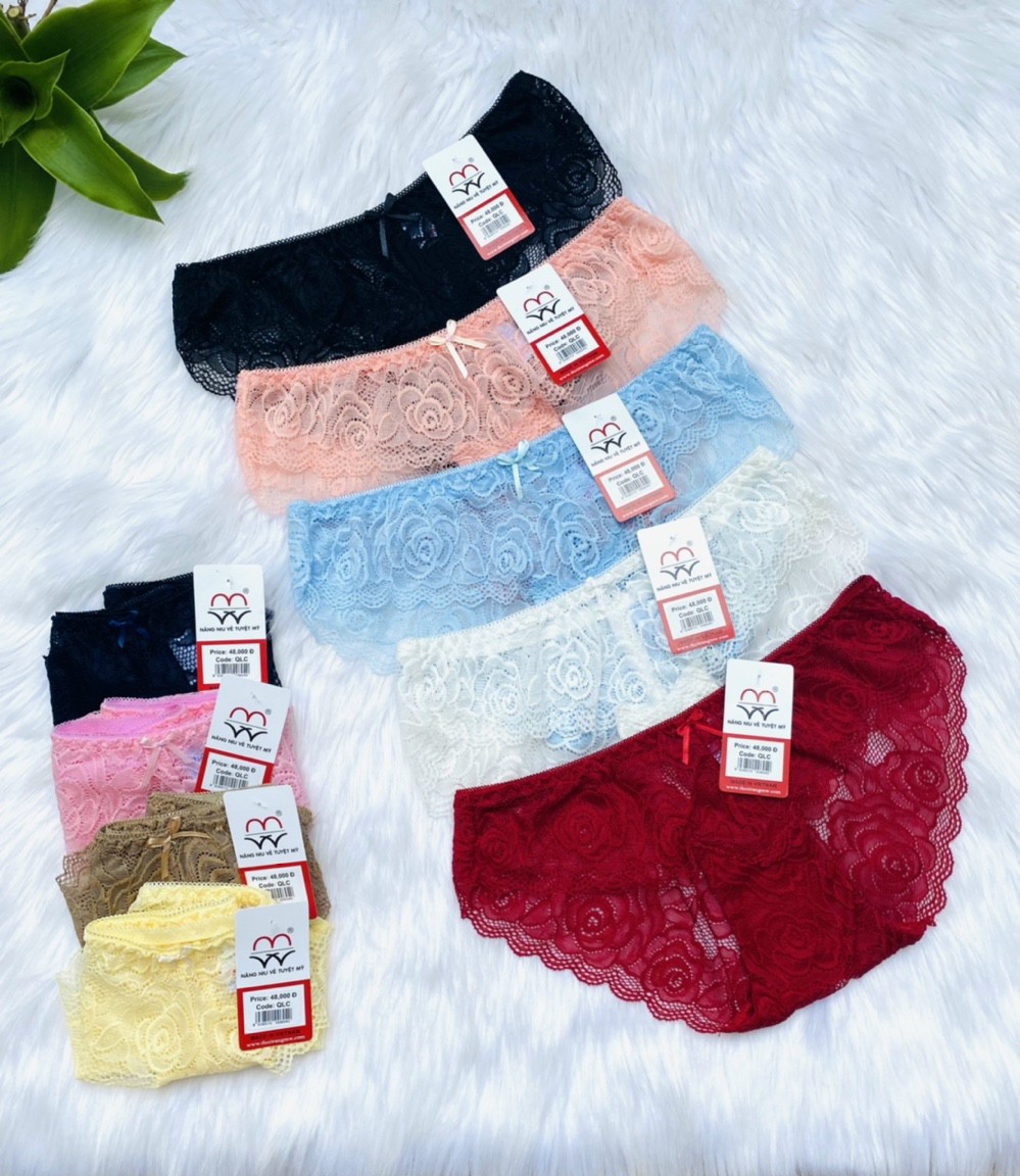Quần lót nữ mw chất liệu ren hoa hồng mềm mịn
