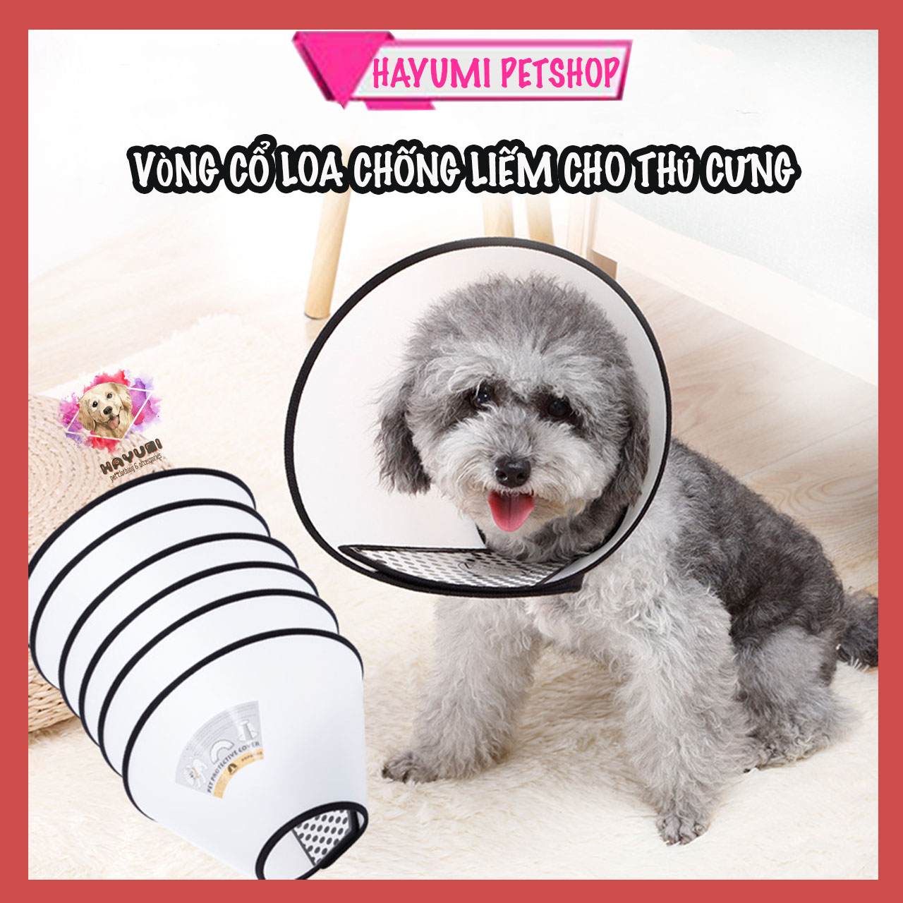 Vòng cổ chống liếm dành cho chó mèo - hayumi