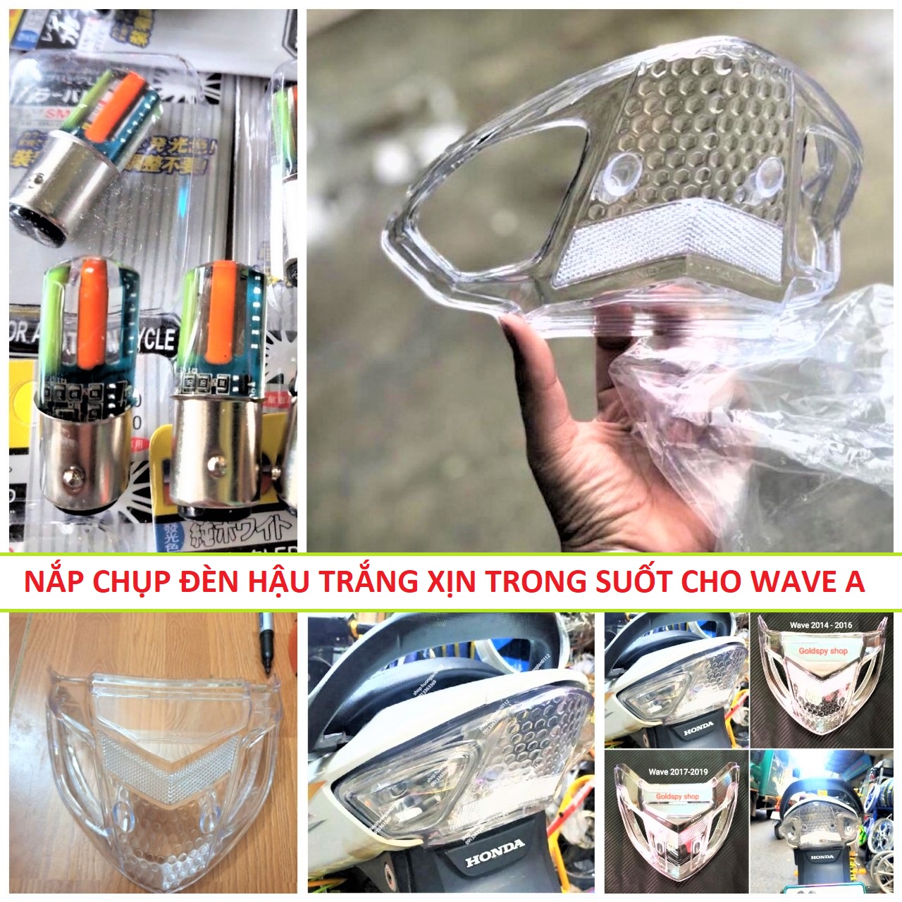 NẮP CHỤP ĐÈN HẬU WAVE TRẮNG TRONG LOẠI TỐT , ĐÈN HẬU STOP CHỚP NHÁY 7 MÀU CỰC ĐẸP , NẮP ỐP TRONG CHO ĐÈN HẬU WAVE SÀNH ĐIỆU , PHỤ TÙNG XE MÁY , PHỤ KIỆN XE MÁY