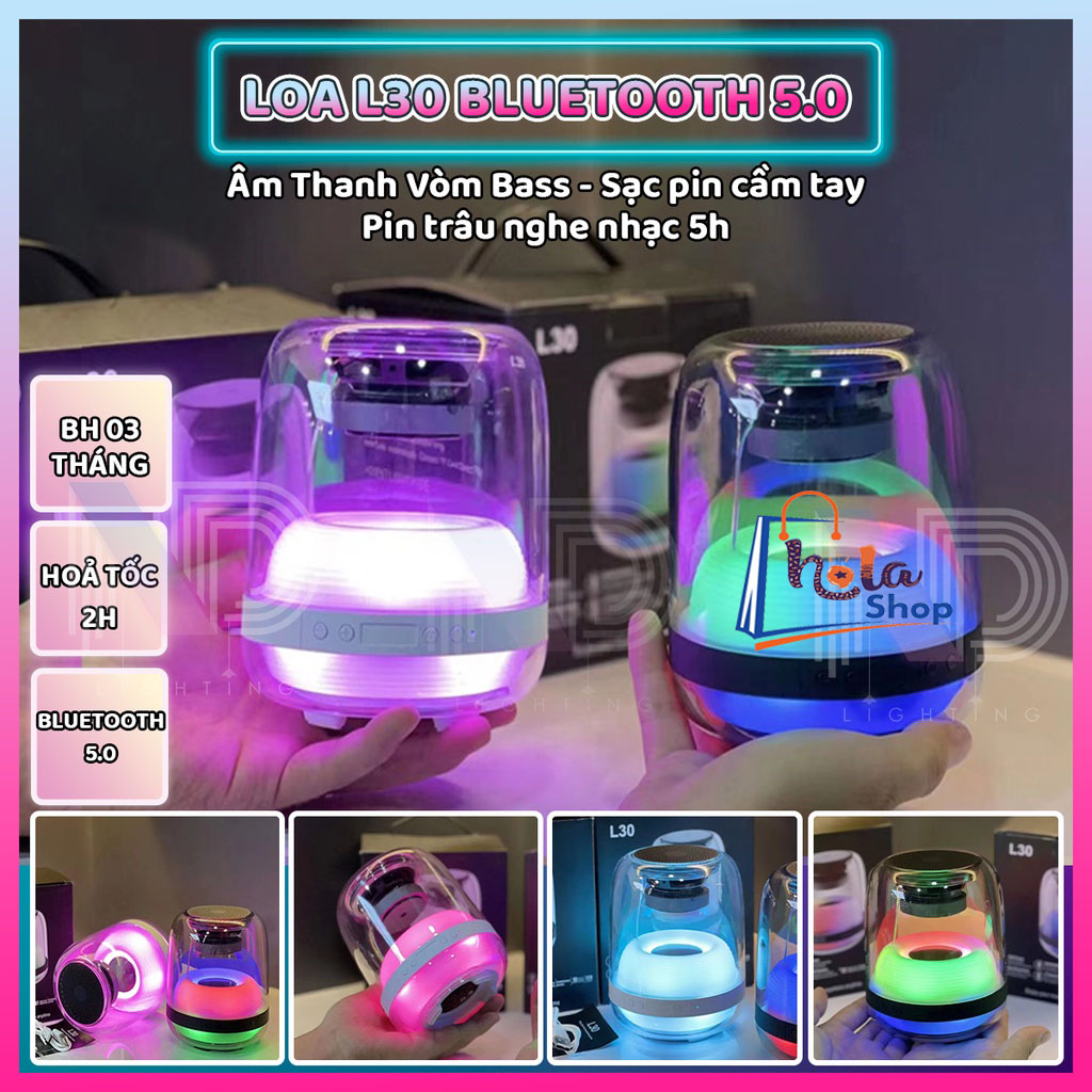 Loa bluetooth mini l30 bass mạnh, loa nghe nhạc bluetooth có đèn led rgb đổi màu theo nhạc, loa bluetooth cao cấp chính hãng, loa blutetooth mini bass mạnh, âm thanh vòm 6d 10w, pin trâu, nhỏ gọn tiện lợi hơn loa bluetooth jbl và marshall