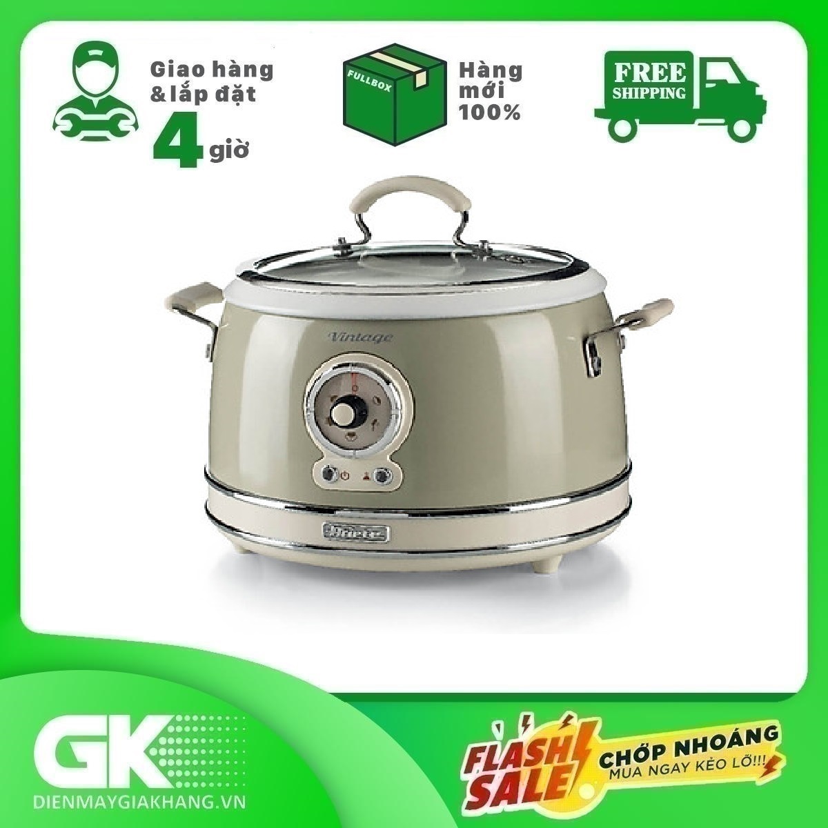Nồi cơm điện vintage ariete mod.2904/03 - miễn phí vận chuyển hcm - giao toàn quốc - freeship hcm