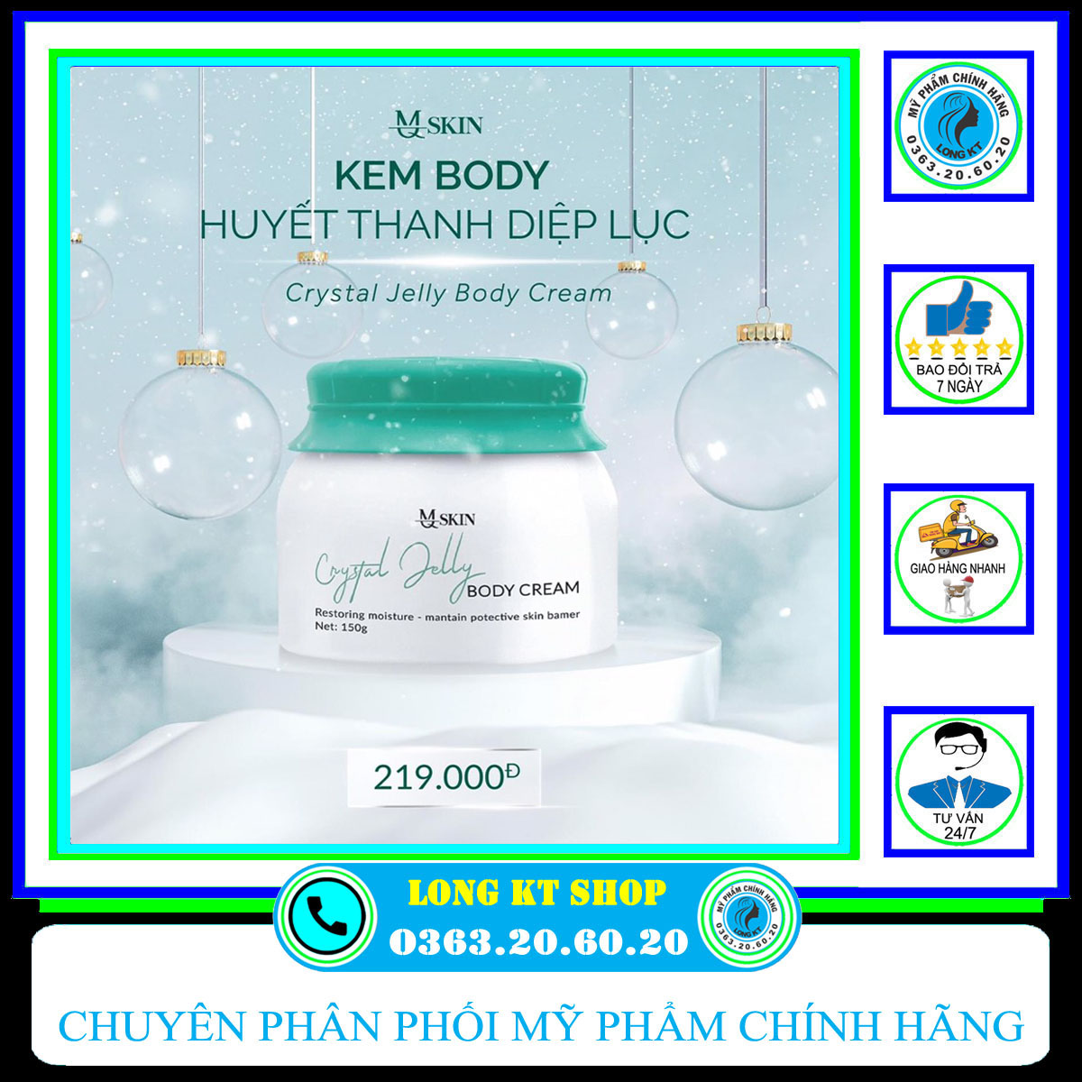 [MQSKIN] Kem Body Huyết Thanh Diệp Lục MQ Skin