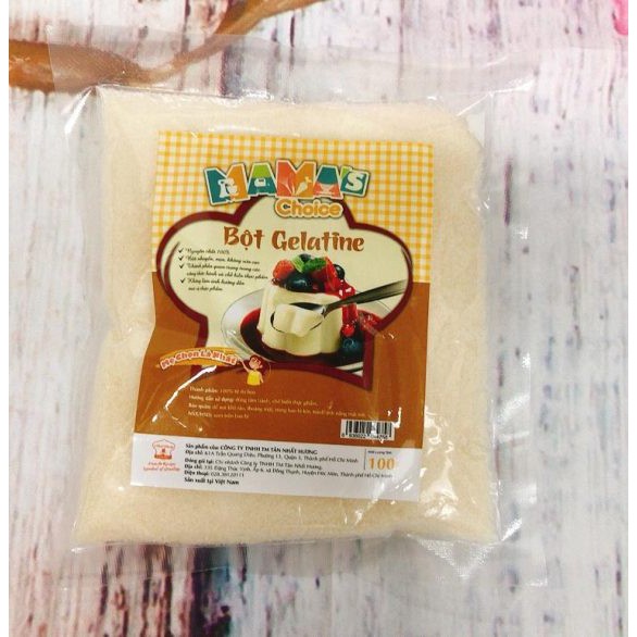 Gelatine Bột 100gr dùng làm đông các nguyên liệu dùng trong làm bánh và các món ăn
