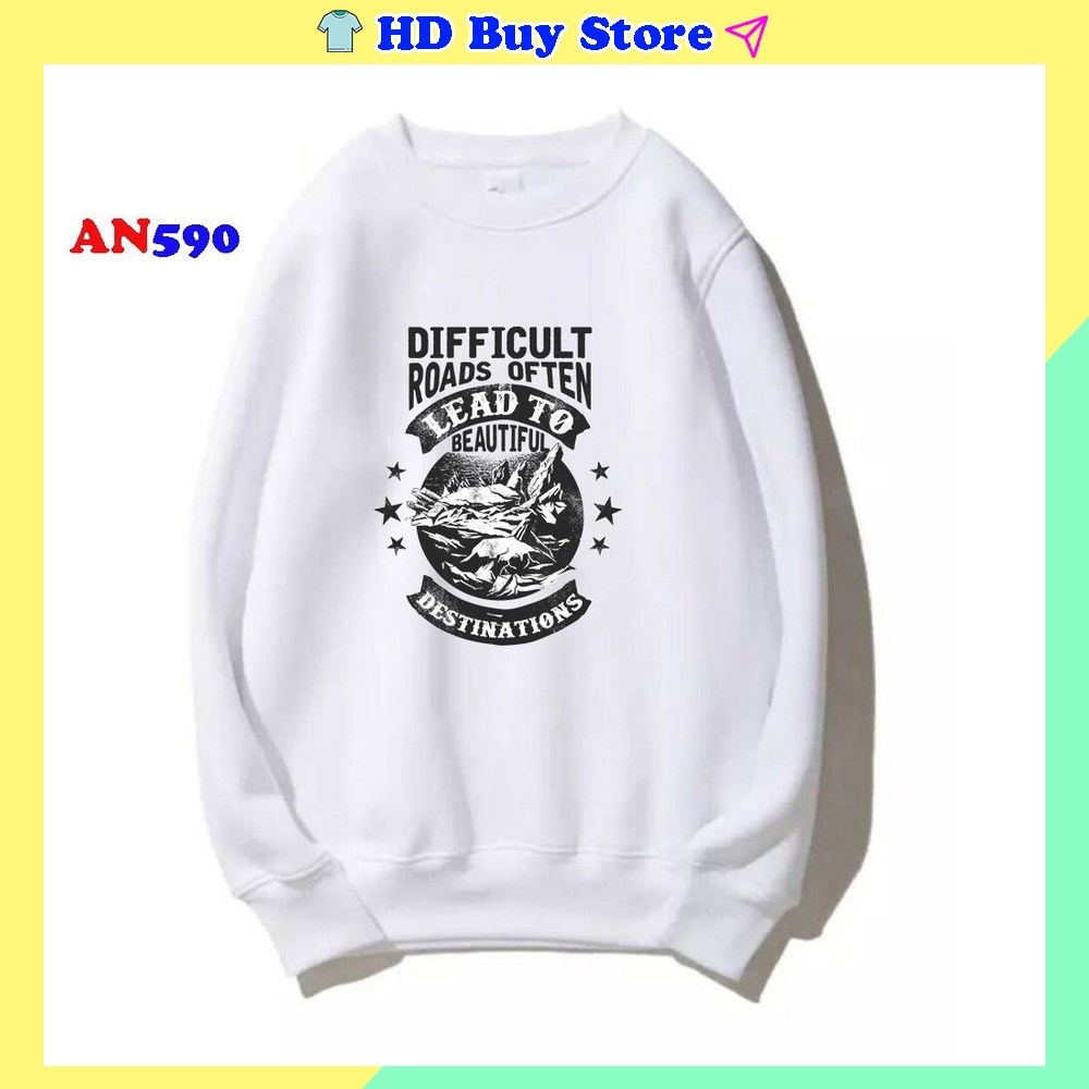 Áo Sweater nam nữ cổ tròn trơn basic thời trang phong cách trẻ trung in hình siêu đẹp AN590