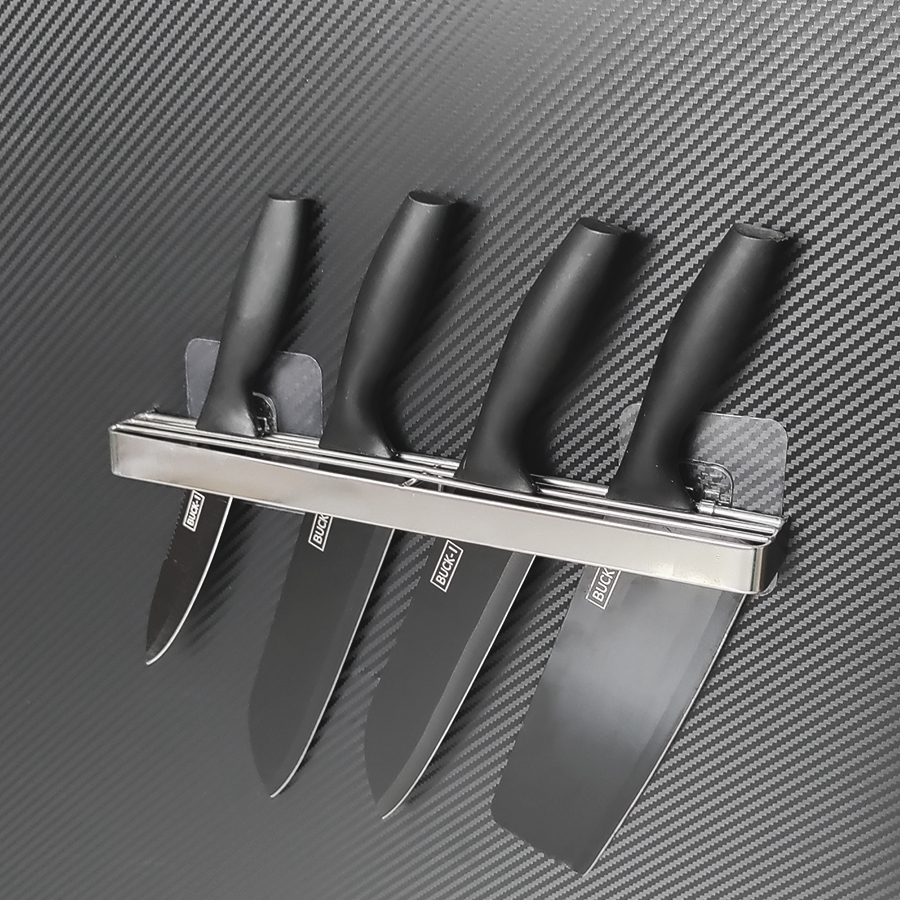 Giá cắm dao dán tường Living C, giá kệ treo cài cắm dao INOX gắn tường nhà bếp phòng bếp không cần khoan đục