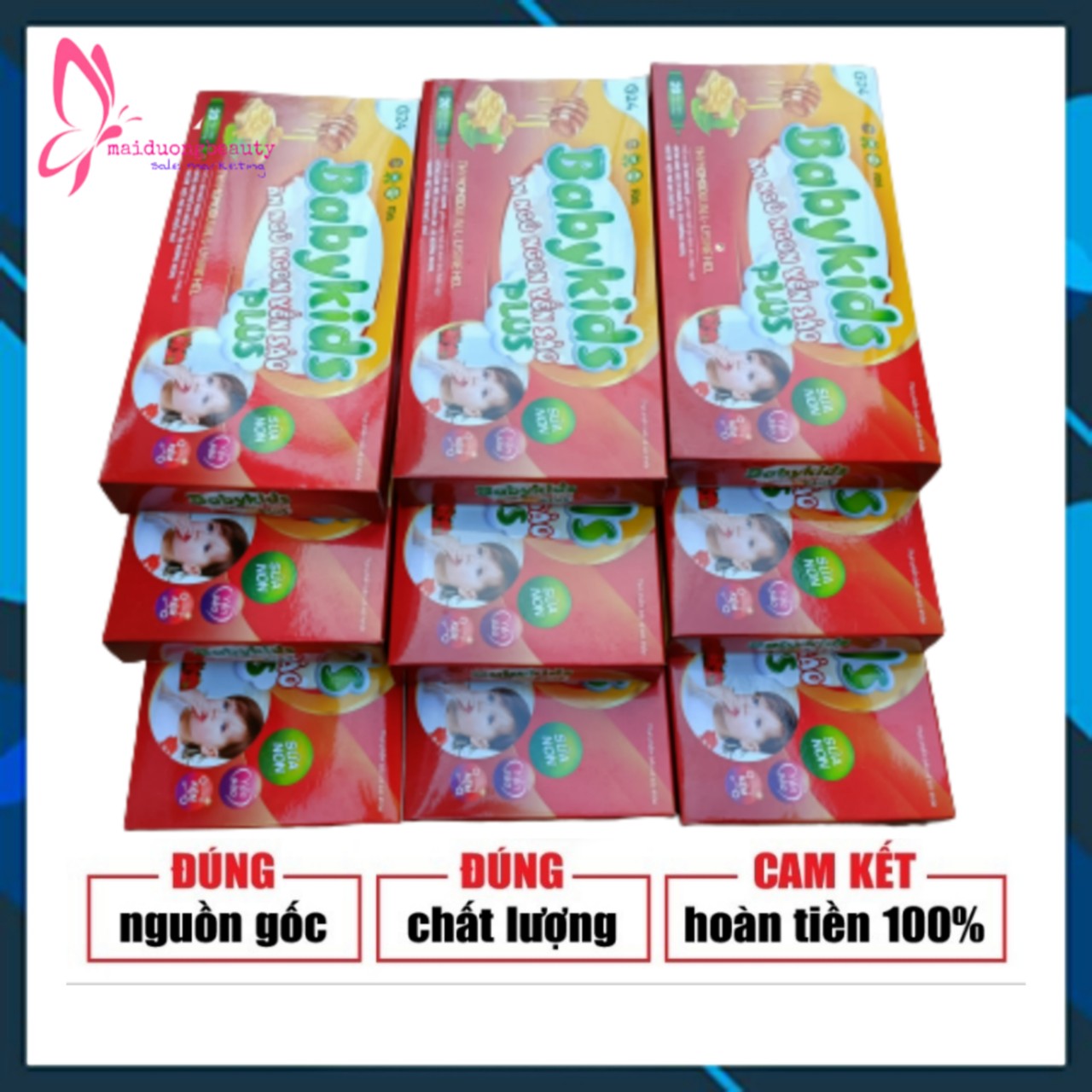 10 hộp Babykids plus ăn ngủ ngon Babykids plus ăn ngủ ngon yến sào cho bé, bổ sung vi khoáng chất giúp ăn được, ngủ được, tăng chiều cao cân nặng