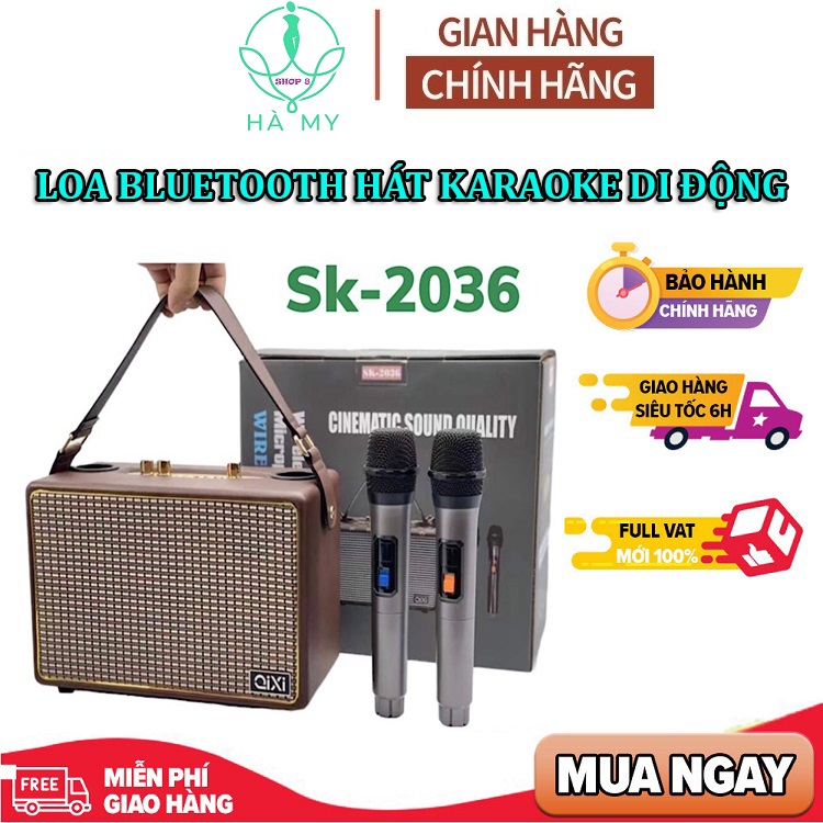 Loa hát karaoke gia đình,loa bluetooth karaoke Qixi SK 0236 thế hệ mới,loa xách tay hát karaoke giá rẻ