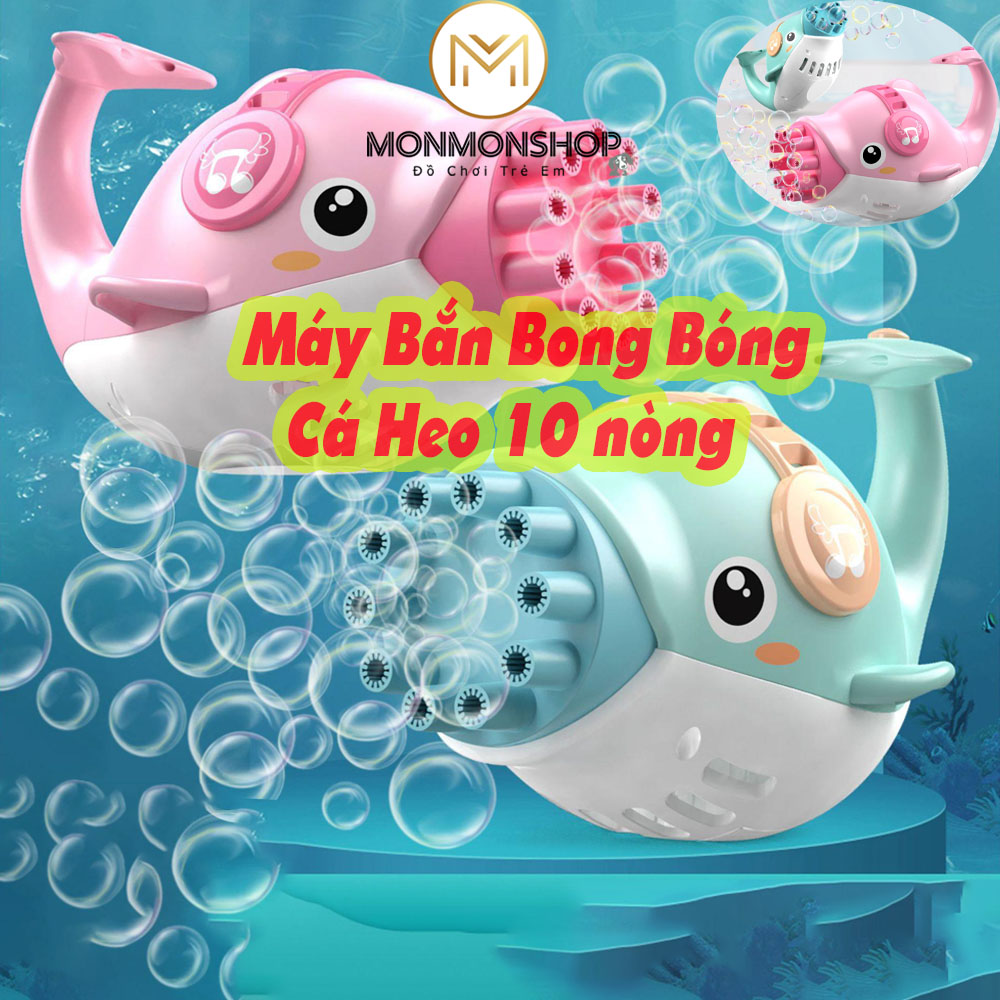 Súng bắn Bong Bóng xà phòng Cá heo 10 nòng/Máy bắn Bong Bóng tự động dành cho trẻ em