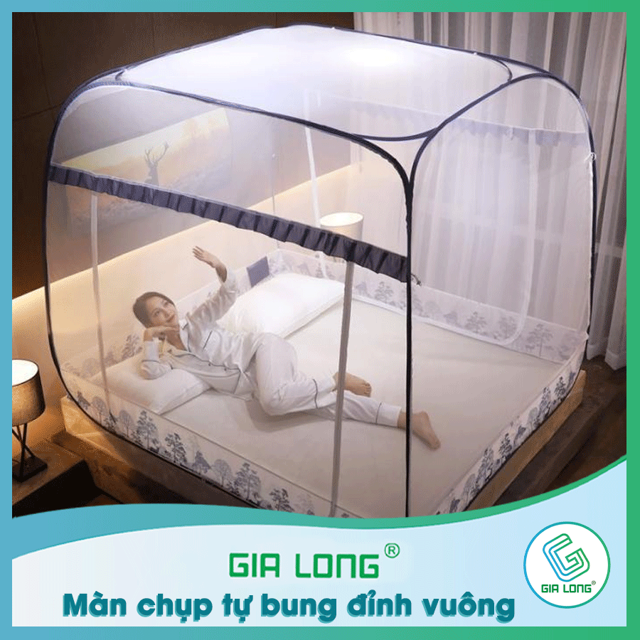 Màn Chụp Đỉnh Rộng Có Chân Viền Vải Cao Cấp Gia Long