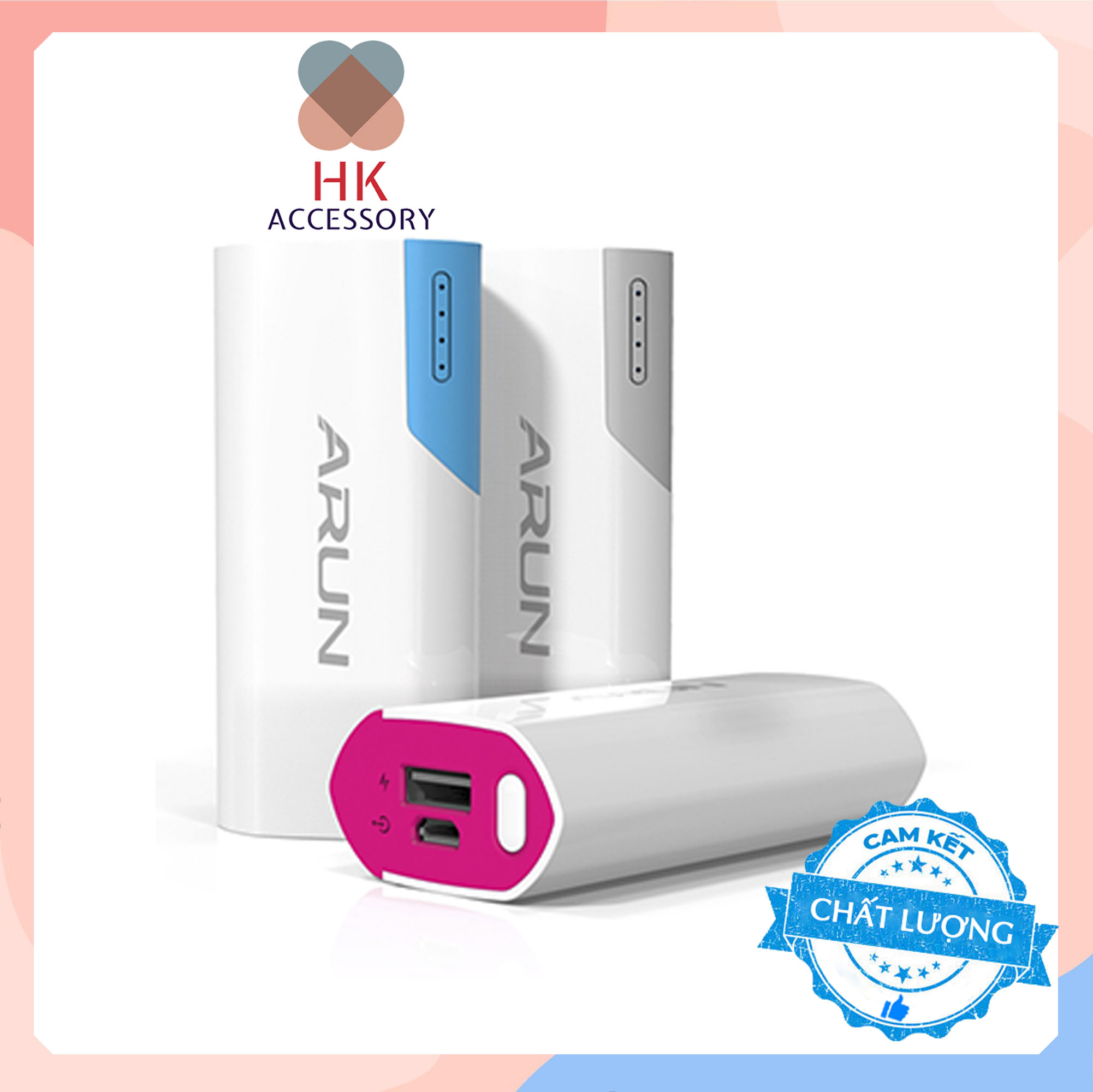 Pin Sạc Dự Phòng ARUN Y38 Dung lượng 5600 MAh Chất lượng chính hãng