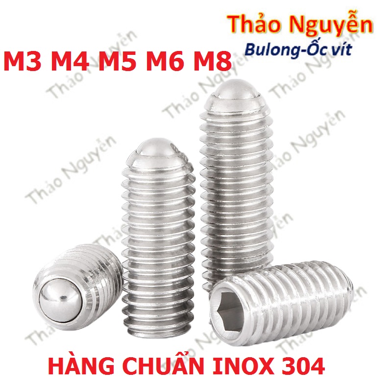 Vít trí đầu bi inox 304 vít trí lục giác chìm m3 m4 m5 m6 m8