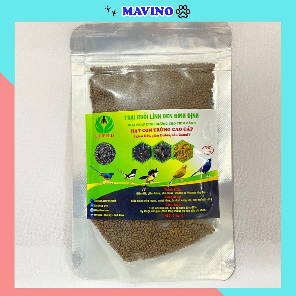 [Hoàn Tiền 10%] Hạt côn trùng cho chim cao cấp giàu dinh dưỡng 100gram - Hạt cào cào