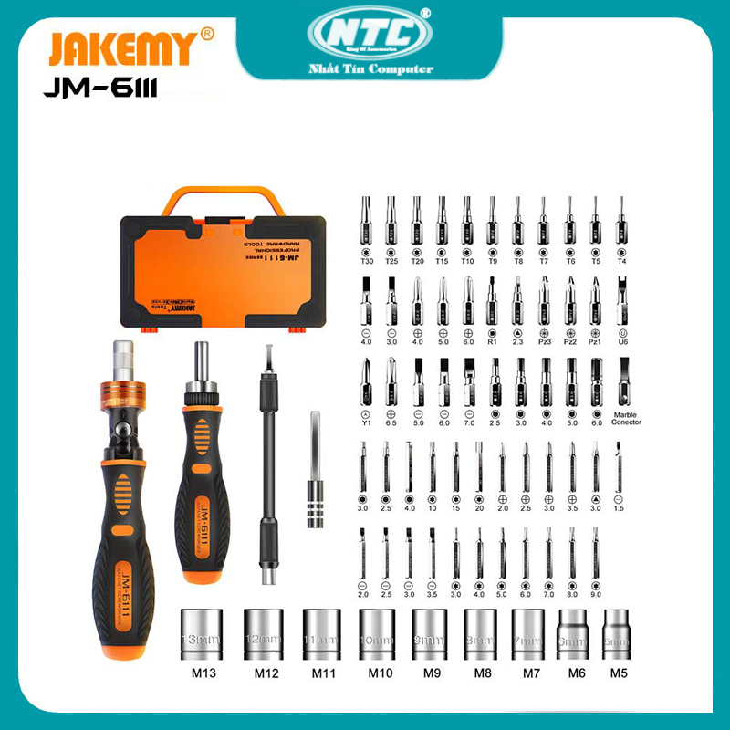 Bộ tua vít đa năng 69 in 1 Jakemy JM-6111 hãng phân phối chính thức Nhất Tín Computer