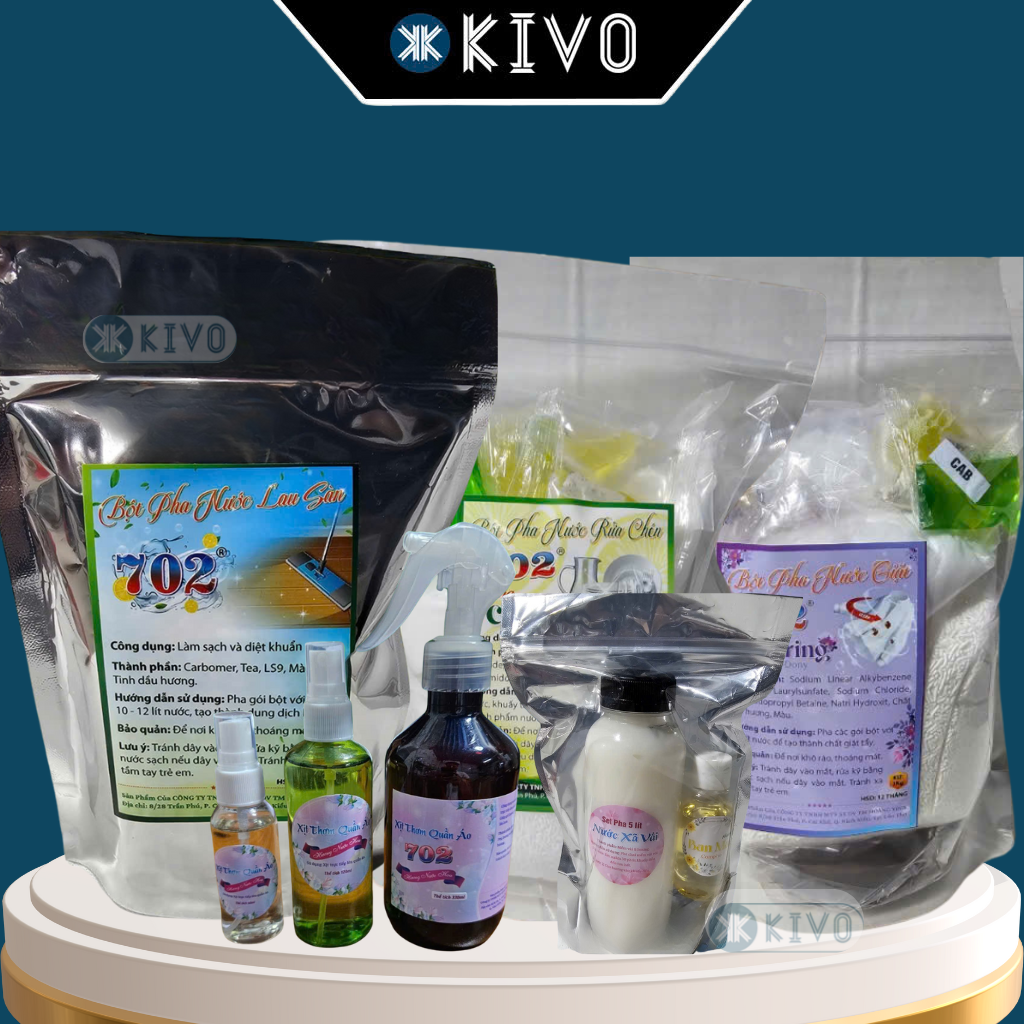 Bột Pha Nước Giặt Xả Vải Rửa Chén Lau Sàn 10 Lít 702-Gói Pha Nước Rửa Chén, Lau Sàn,Giặt Xả, Xịt Thơ