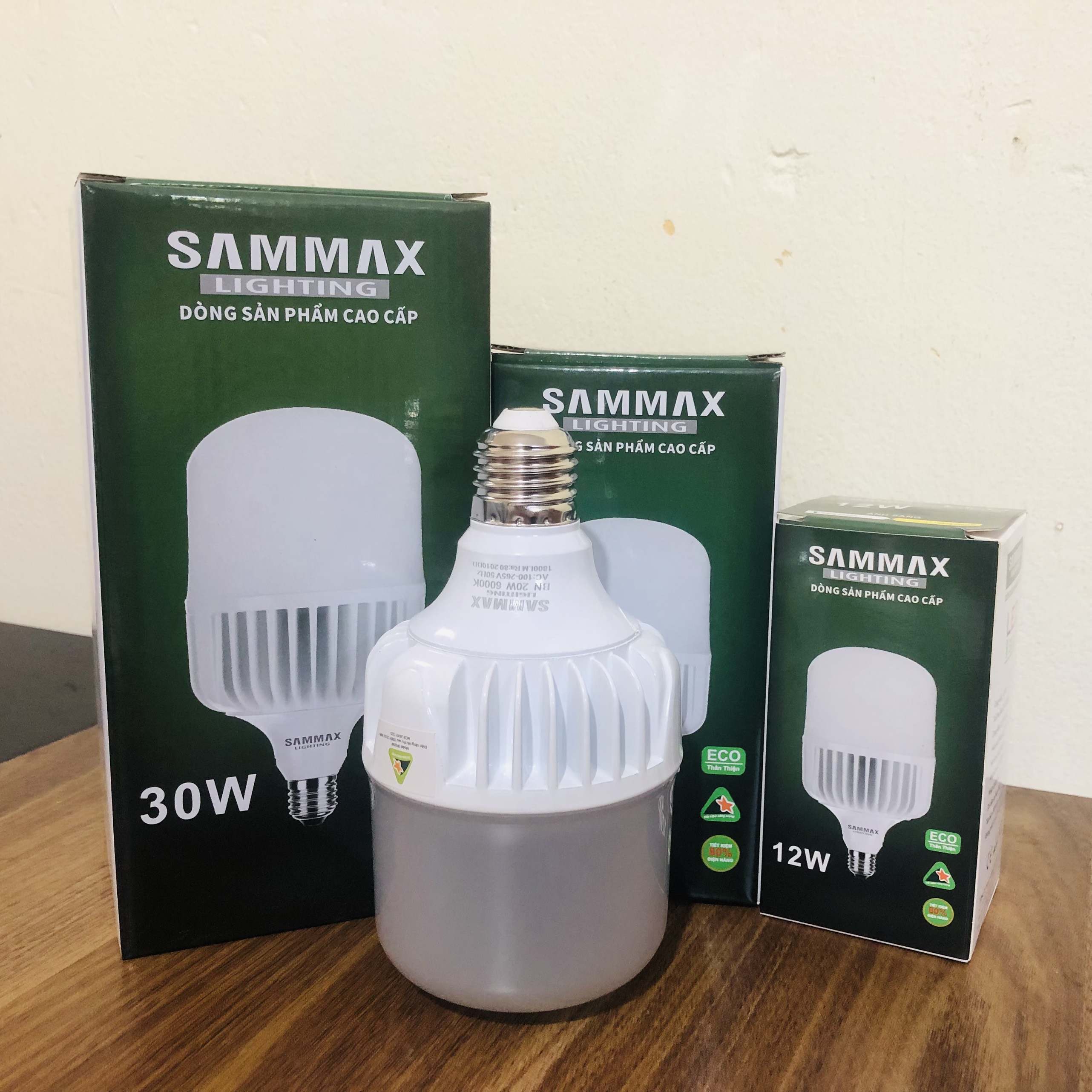 Bóng đèn led buld nhôm sammax - hàng chính hãng - tiết kiệm điện 12w, 20w, 30w