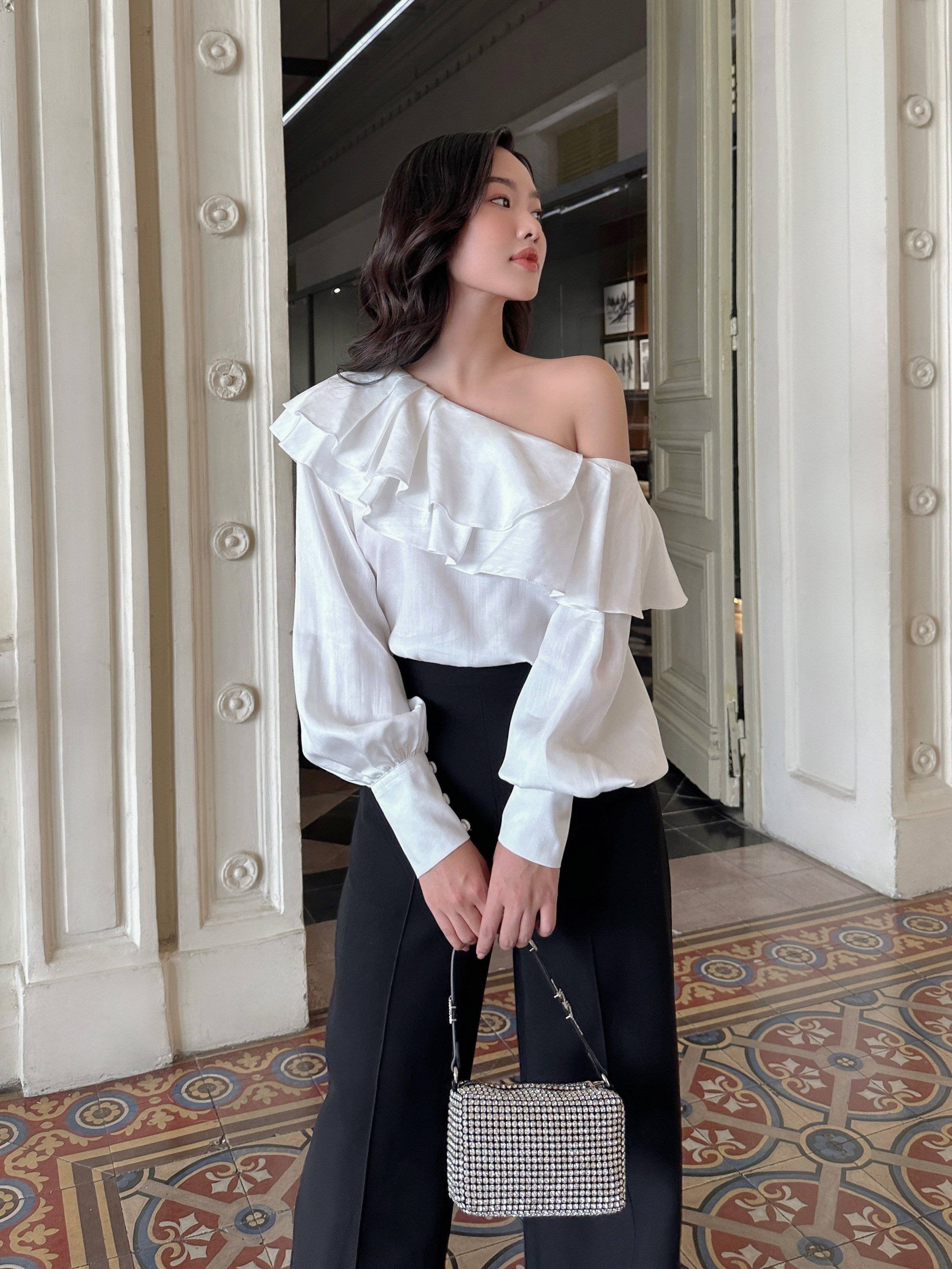 Sò vintage - mary áo lệch vai