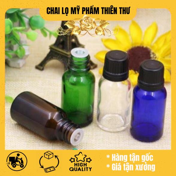 Lọ đựng tinh dầu thủy tinh nắp vặn đen - lọ chiết tinh dầu