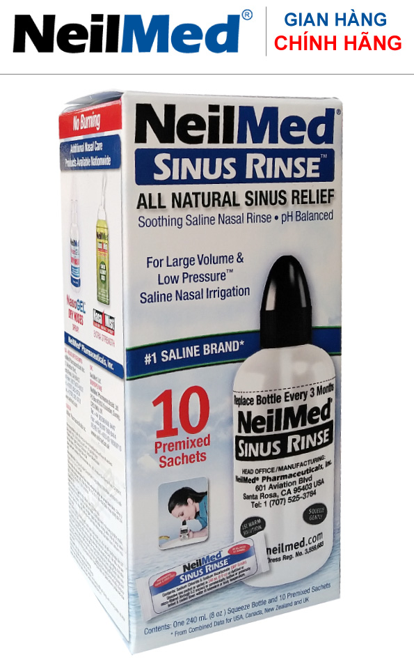 Bộ dụng cụ rửa mũi xoang NeilMed Sinus Rinse cho Người Lớn-Adult Kit
