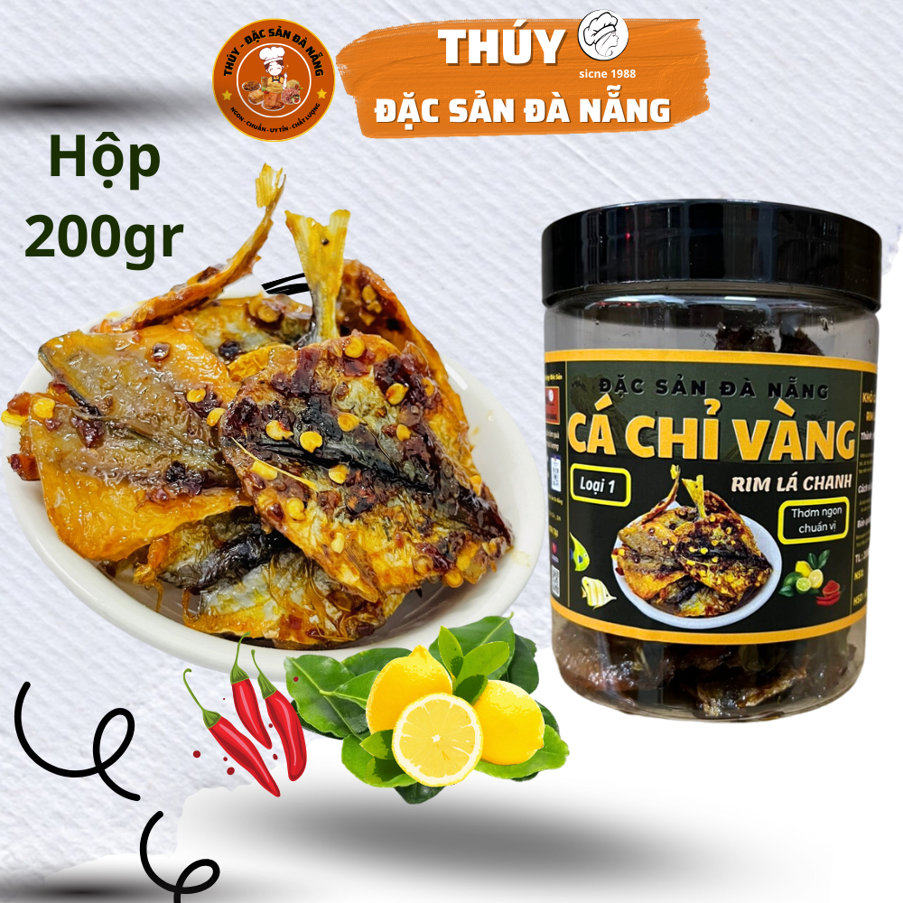 Cá chỉ vàng rim lá chanh ngon chuẩn vị Đặc Sản Đà Nẵng hôp 200gr