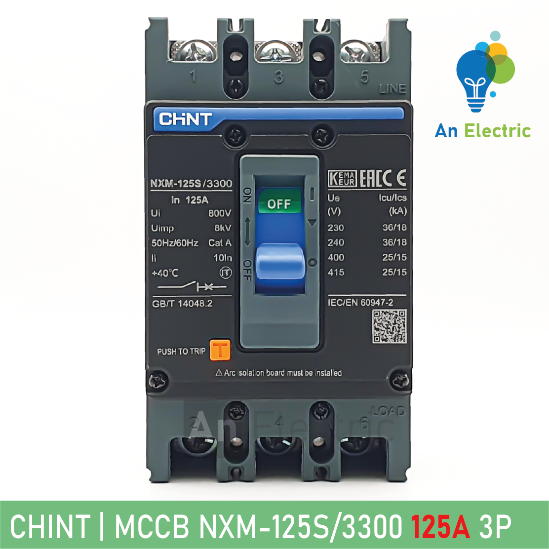 Cầu dao tự động 3 pha 3p mccb chint nxm-125s/3300 dòng định mức 80a - 100a - 125a