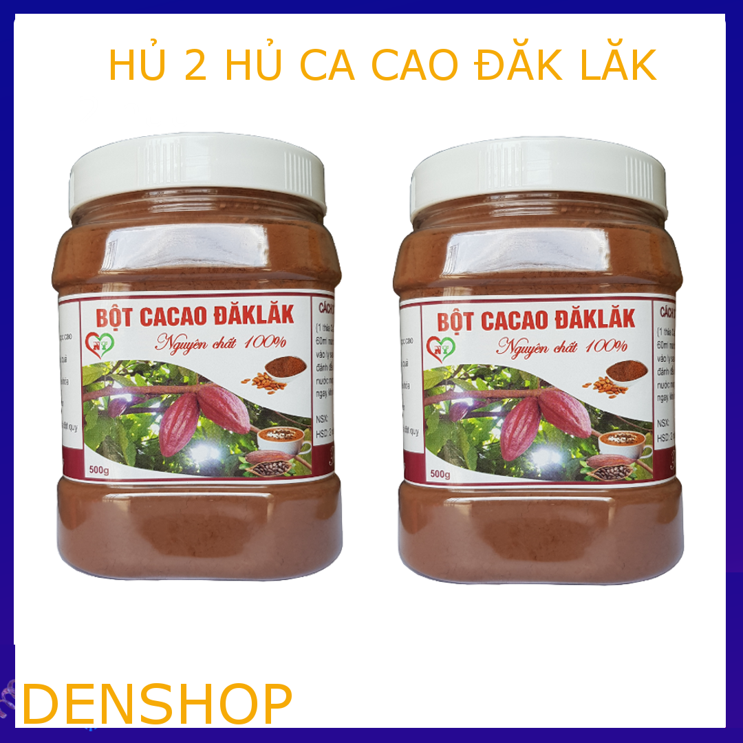 [HCM]Bột ca cao nguyên chất 100% từ Đăk Lăk 1kg (2 hộp)