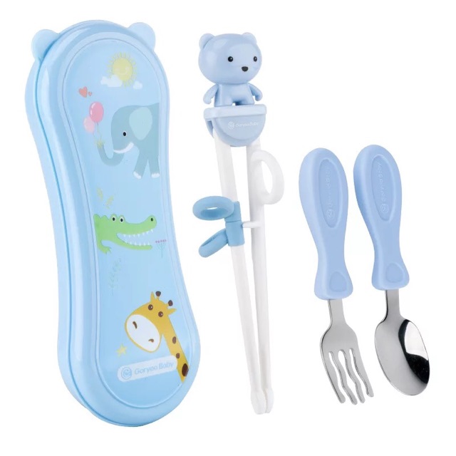 Bộ thìa dĩa đũa tập ăn dặm cho bé hàng CAO CẤP GoryeoBaby Hàn Quốc
