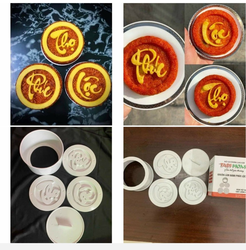 COMBO 5 BỘ KHUÔN XÔI 3 MẶT TẠO HÌNH PHÚC LỘC THỌ