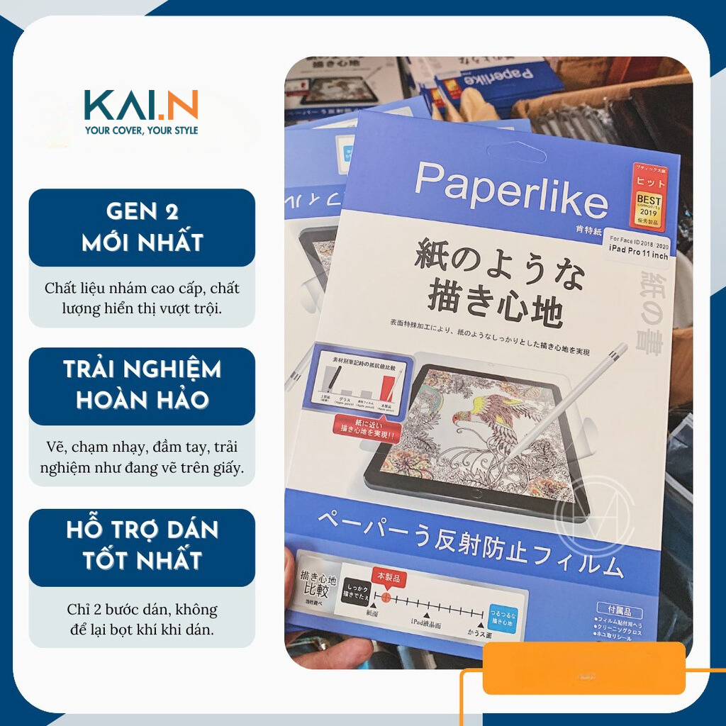 Miếng dán màn hình Paperlike chống vân tay iPad Pro 11/ Pro 12.9/ Air 4/ Air 5/ Mini 5,6,7/ Ipad 10.2 phiên bản nâng cấp
