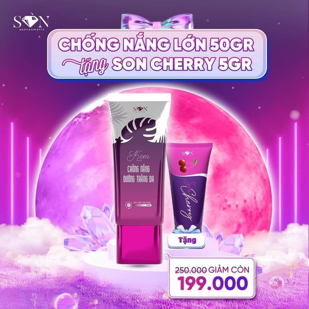 Kem Chống Nắng S.O.N 50Gam Tặng Son Cherry 5Gam -  Kem Chống Nắng Cô Tiên Nguyễn Tiên