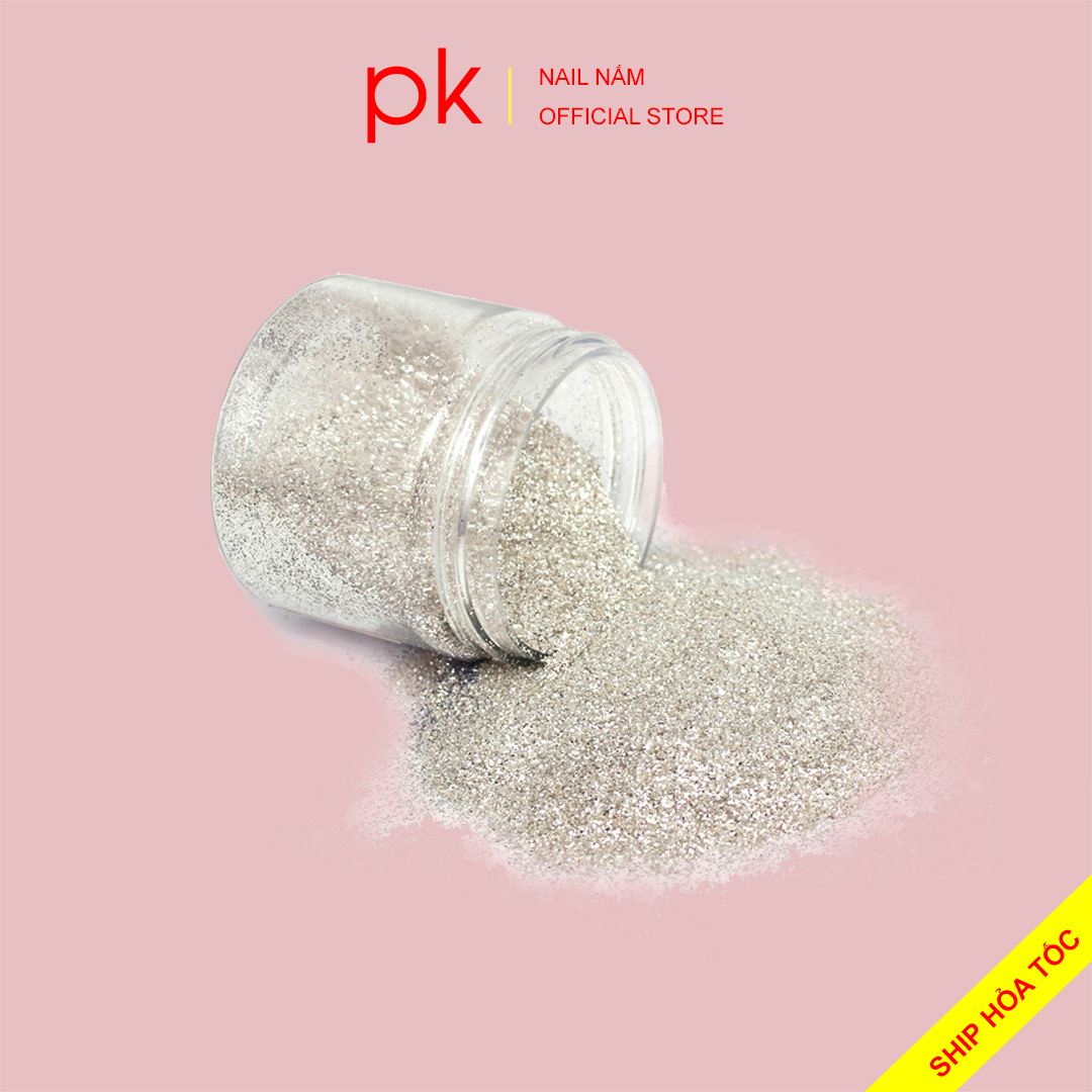 Đá rắc nail, nhũ rắc móng màu trắng siêu sáng trang trí móng