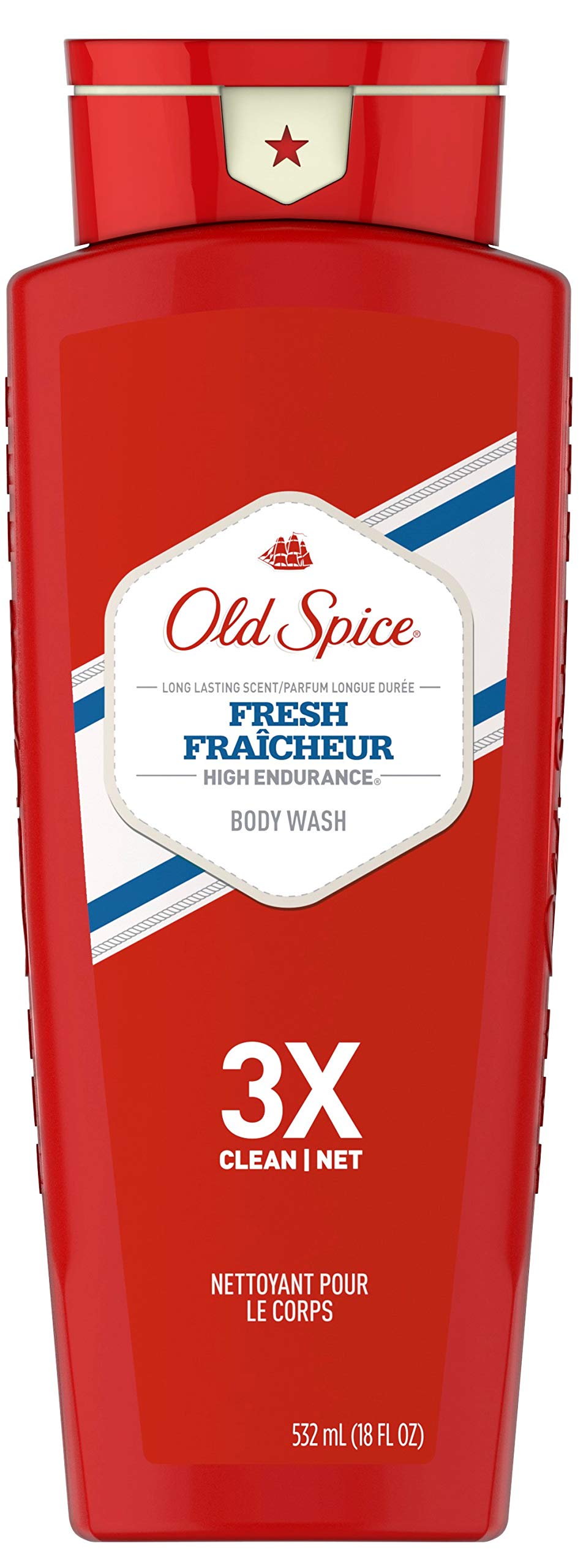 [USA] Sữa tắm nam dạng gel Old Spice Fresh High Endurance 3X  532ml - Mỹ
