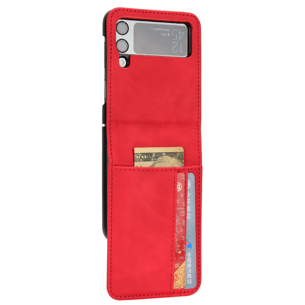 Ndnewcard Bao da đựng điện thoại dạng ví cho Samsung Galaxy Z Flip 4 5g FLIP4 Flip 3 flipp3 Bao Thời Trang Chống rơi giao hàng miễn phí