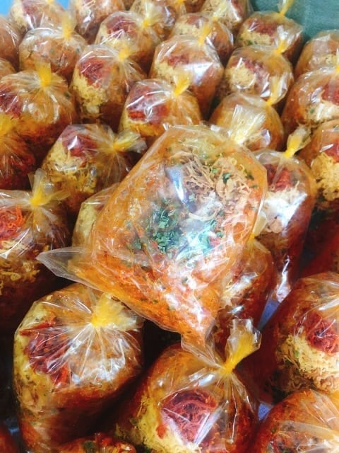 5 bịch bánh tráng trộn thập cẩm satế nước sốt me