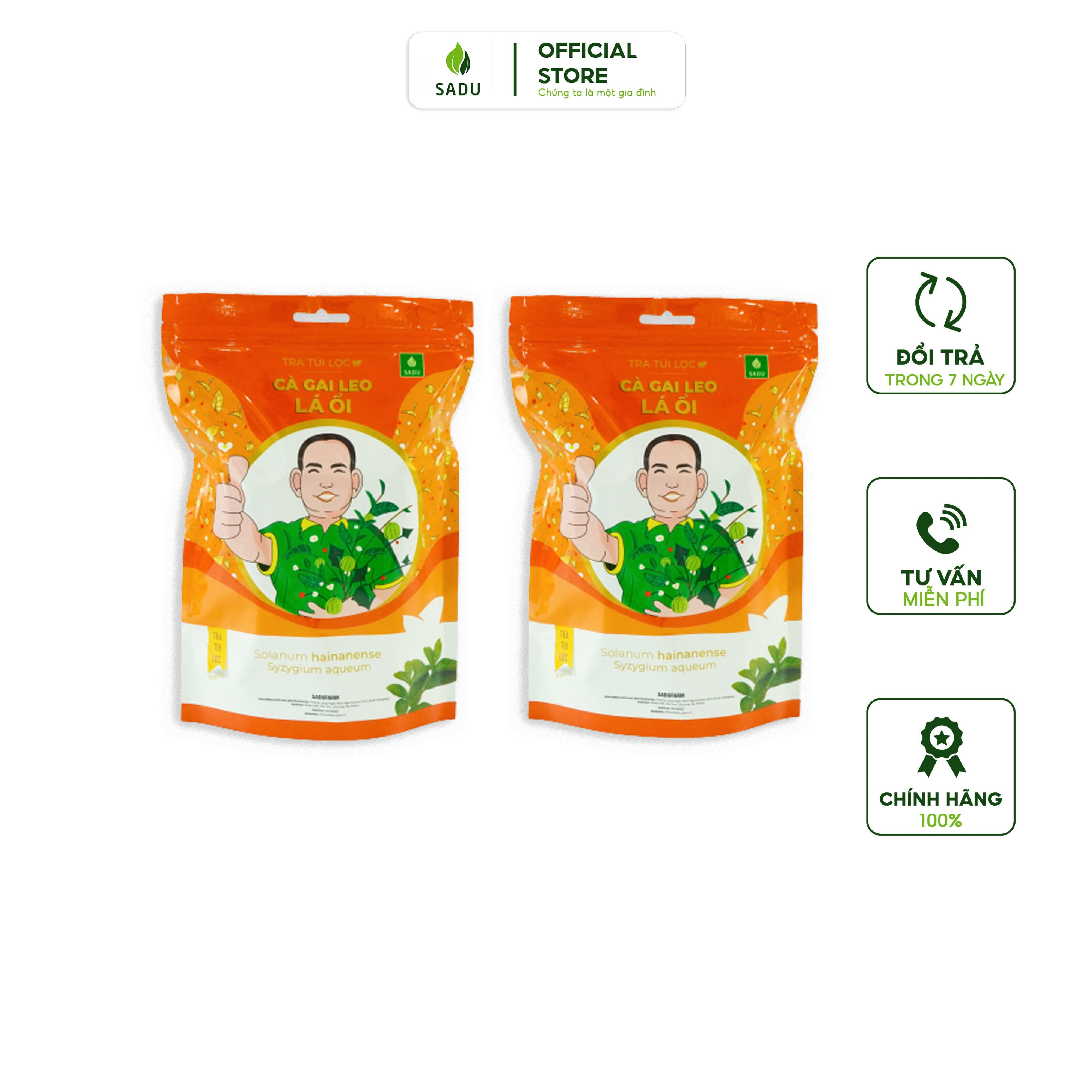 Trà túi lọc cà gai leo lá ổi Sadu gói 500g