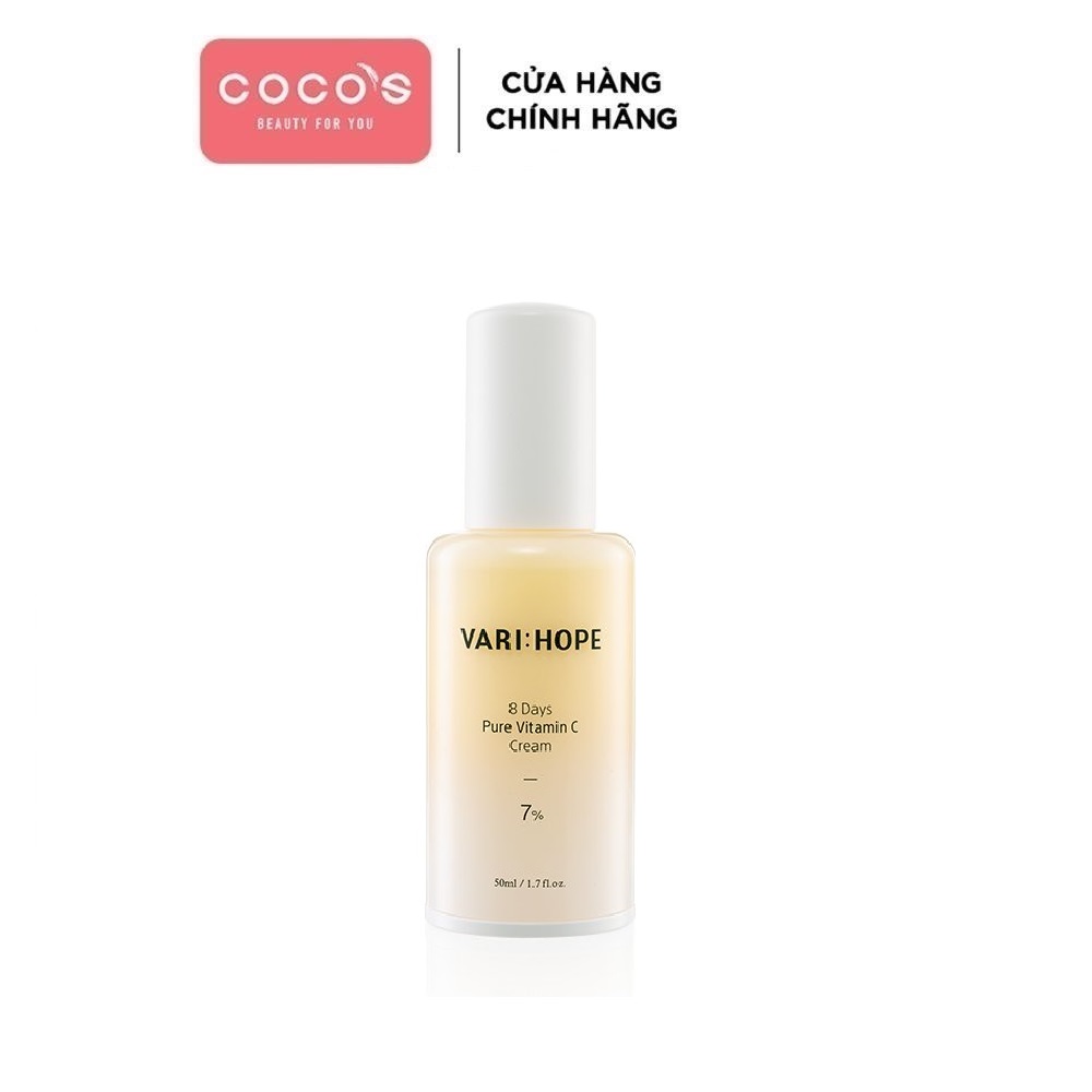 Kem Dưỡng Trắng Da Và Mờ Thâm Sau 8 Ngày VARIHOPE Pure Vitamin C 50ml