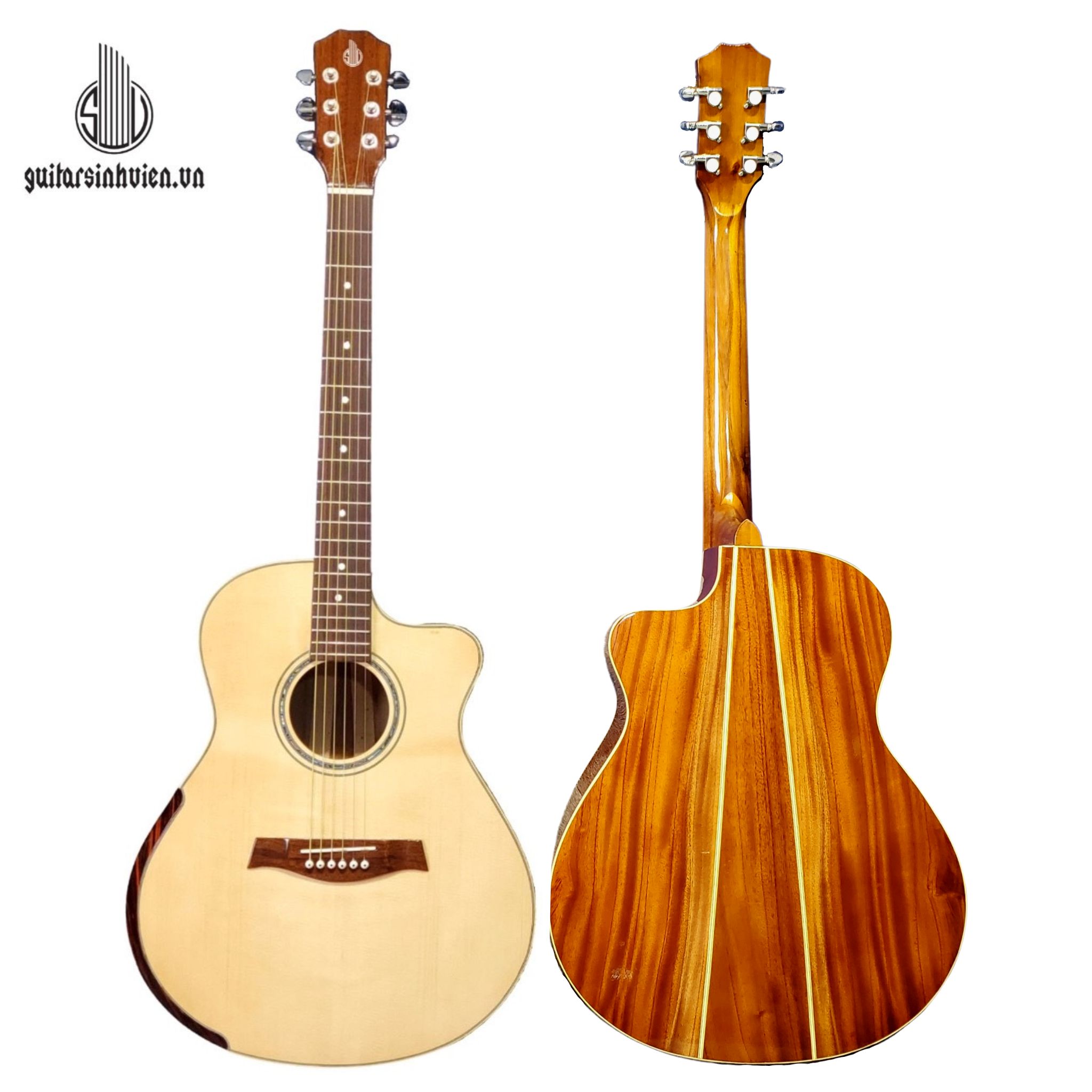 Đàn guitar acoustic gỗ hồng đào - có bavel chống đau tay cao cấp - sva2v