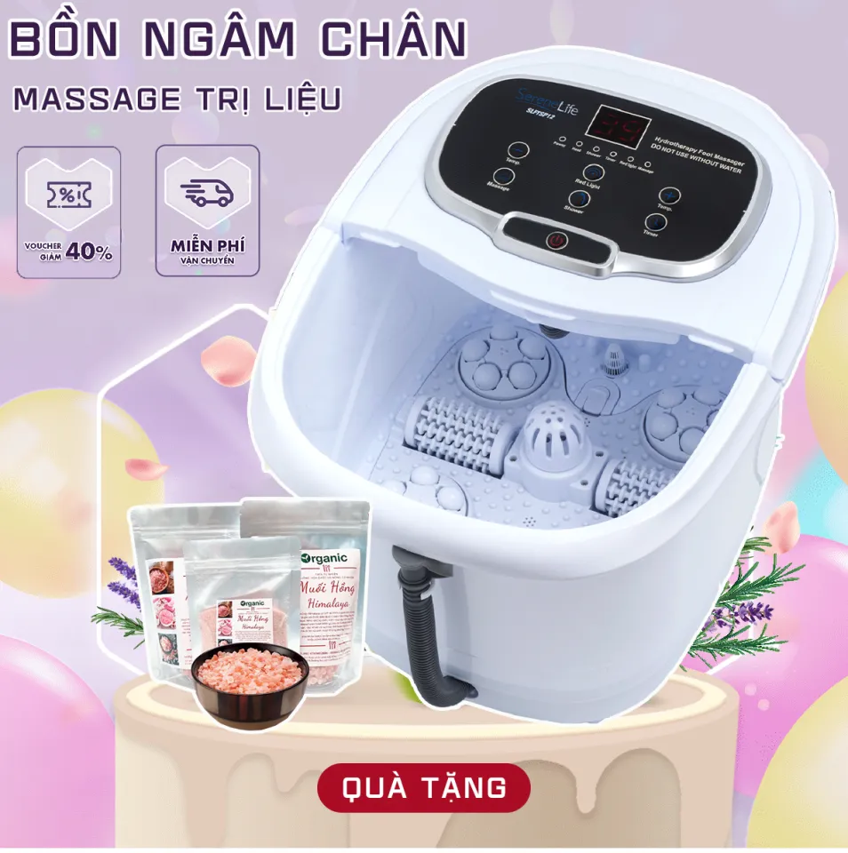 Bồn máy chậu ngâm chân massage cao cấp con lăn tự động SereneLife SL12- Nhập khẩu chính hãng_CHỐNG THẤM TAIKO