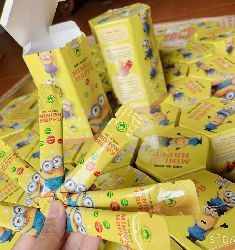 ( combo 30 túi ) Siro ăn ngon MINION Happy 30 gói - 10ml/gói - T.ố.t nhất cho bé , cung cấp chất dinh dưỡng, giúp bé ăn ngon miệng, tăng cân phát triển, Giúp Bé Ăn Ngon, Ngủ Ngon, Tiêu Hoá Tốt, Tăng Cân, Tăng Sức Đề Kháng